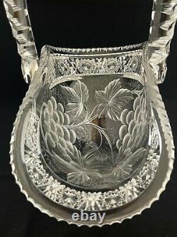 Antique American Brilliant Cut Glass Crystal Abp Rare Charles Tuthill Basket