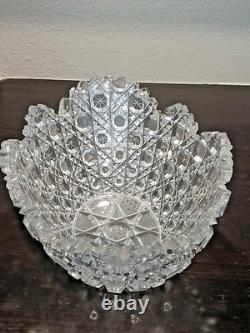 Antique American Brilliant Cut Glass Crystal Bowl