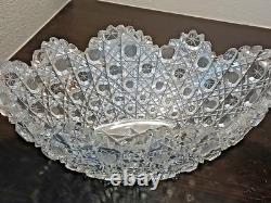 Antique American Brilliant Cut Glass Crystal Bowl