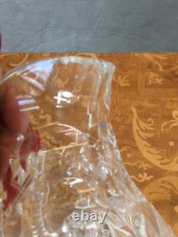 Antique American Brilliant Cut Glass Crystal Clear Pitcher #208 Triple Notch