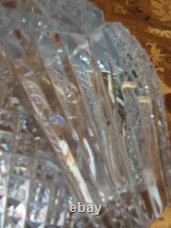 Antique American Brilliant Cut Glass Crystal Clear Pitcher #208 Triple Notch