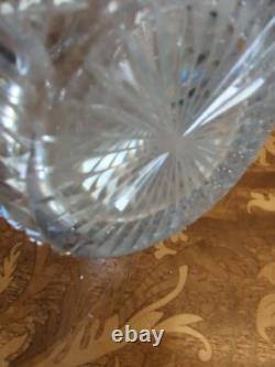 Antique American Brilliant Cut Glass Crystal Clear Pitcher #208 Triple Notch