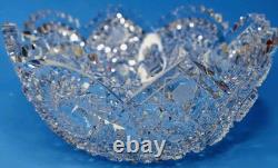 Antique American Brilliant Cut Glass Crystal Large Bowl 9 Stunning 4.5 Deep