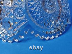 Antique American Brilliant Cut Glass Crystal Large Bowl 9 Stunning 4.5 Deep