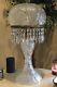 Antique American Brilliant Cut Glass Crystal Mushroom Shade Lamp With Prisms
