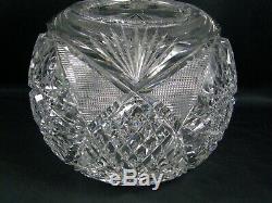 Antique American Brilliant Cut Glass Libbey Signed CORINTHIAN 8 Rose Bowl
