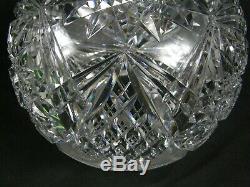 Antique American Brilliant Cut Glass Libbey Signed CORINTHIAN 8 Rose Bowl