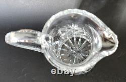 Antique American Brilliant Cut Glass Pitcher 9 Hobstar Starburst