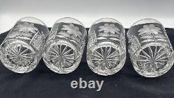 Antique American Brilliant Daisy Cut Glass Water Whiskey/Juice Tumble Set Of 4