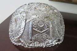 Antique American Brilliant Era Cut Crystal Centerpiece Bowl Compote Unique Shape