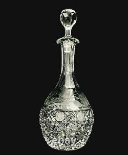 Antique American Brilliant Period 12 Etched and Cut Glass Crystal Decanter