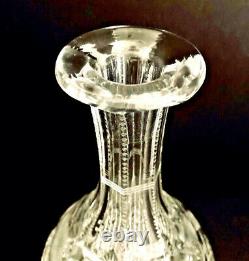 Antique American Brilliant Period 12 Etched and Cut Glass Crystal Decanter