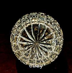 Antique American Brilliant Period 12 Etched and Cut Glass Crystal Decanter