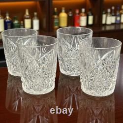 Antique American Brilliant Period 4 Lowball Whiskey Glasses Heavy Cut Crystal Antique American Brilliant Period 4 Lowball Whiskey Glasses Heavy Cut Crystal