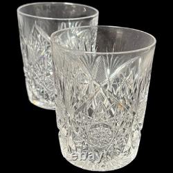 Antique American Brilliant Period 4 Lowball Whiskey Glasses Heavy Cut Crystal Antique American Brilliant Period 4 Lowball Whiskey Glasses Heavy Cut Crystal