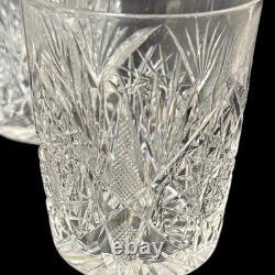 Antique American Brilliant Period 4 Lowball Whiskey Glasses Heavy Cut Crystal Antique American Brilliant Period 4 Lowball Whiskey Glasses Heavy Cut Crystal