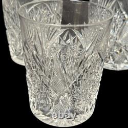 Antique American Brilliant Period 4 Lowball Whiskey Glasses Heavy Cut Crystal Antique American Brilliant Period 4 Lowball Whiskey Glasses Heavy Cut Crystal
