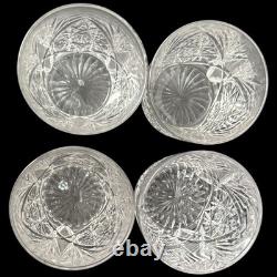 Antique American Brilliant Period 4 Lowball Whiskey Glasses Heavy Cut Crystal Antique American Brilliant Period 4 Lowball Whiskey Glasses Heavy Cut Crystal