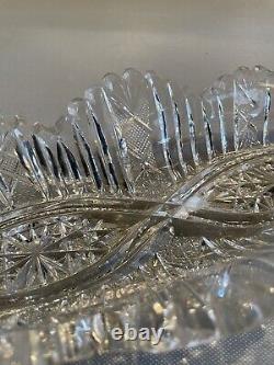 Antique American Brilliant Period ABP Clear Cut Crystal Celery Dish
