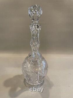 Antique American Brilliant Period ABP Clear Cut Crystal Glass Decanter