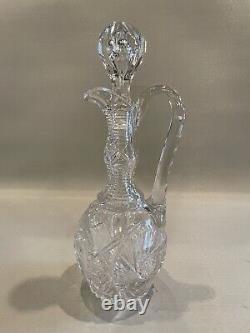 Antique American Brilliant Period ABP Clear Cut Crystal Glass Decanter