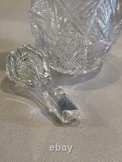 Antique American Brilliant Period ABP Clear Cut Crystal Glass Decanter