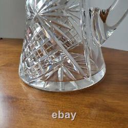 Antique American Brilliant Period ABP Cut Crystal Glass Pitcher 11 Pinwheel