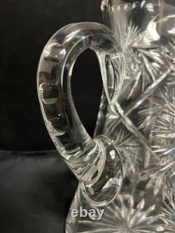 Antique American Brilliant Period ABP Cut Crystal Glass Pitcher 1876-1914