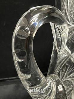 Antique American Brilliant Period ABP Cut Crystal Glass Pitcher 1876-1914