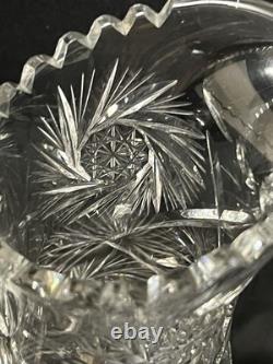 Antique American Brilliant Period ABP Cut Crystal Glass Pitcher 1876-1914