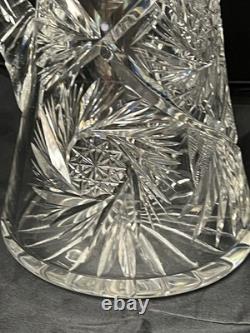 Antique American Brilliant Period ABP Cut Crystal Glass Pitcher 1876-1914