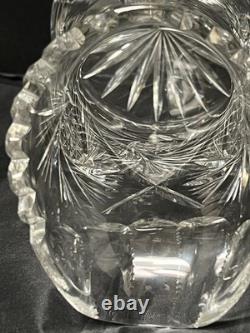 Antique American Brilliant Period ABP Cut Crystal Glass Pitcher 1876-1914