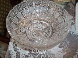 Antique American Brilliant Period ABP Cut Glass Crystal pedestal Bowl 12x 9