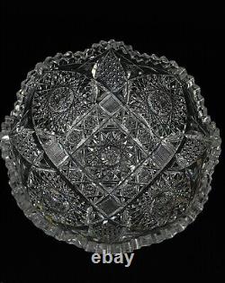Antique American Brilliant Period Clear Cut Crystal Glass Centerpiece Bowl 8