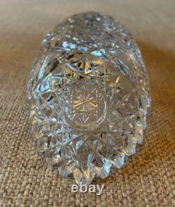 Antique American Brilliant Period Cut Crystal Glass Relish Oval Dish 11 L