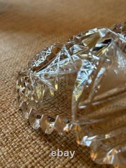 Antique American Brilliant Period Cut Crystal Glass Relish Oval Dish 11 L