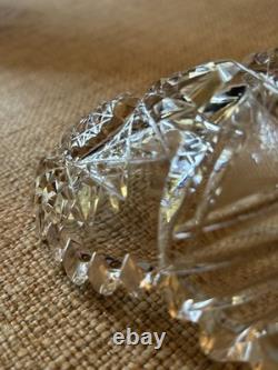 Antique American Brilliant Period Cut Crystal Glass Relish Oval Dish 11 L