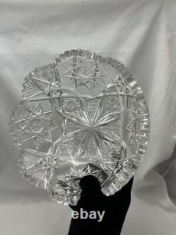 Antique American Brilliant Period Cut Glass Bowl Sparkle. Read