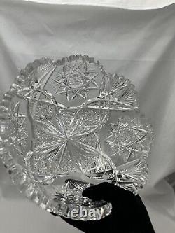 Antique American Brilliant Period Cut Glass Bowl Sparkle. Read