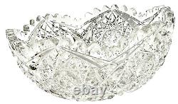 Antique American Brilliant Period Cut Glass Bowl Spectacular Sparkle