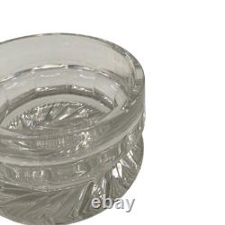 Antique American Brilliant Period Cut Glass Humidor Jar Crystal Tobacco Hobstar