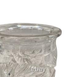 Antique American Brilliant Period Cut Glass Humidor Jar Crystal Tobacco Hobstar