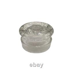 Antique American Brilliant Period Cut Glass Humidor Jar Crystal Tobacco Hobstar