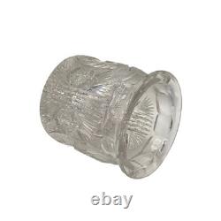 Antique American Brilliant Period Cut Glass Humidor Jar Crystal Tobacco Hobstar
