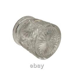 Antique American Brilliant Period Cut Glass Humidor Jar Crystal Tobacco Hobstar