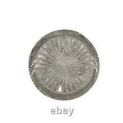 Antique American Brilliant Period Cut Glass Humidor Jar Crystal Tobacco Hobstar