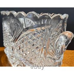 Antique American Brilliant Period Cut Glass Ice Tub Crystal Punch Bowl
