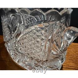 Antique American Brilliant Period Cut Glass Ice Tub Crystal Punch Bowl Antique American Brilliant Period Cut Glass Ice Tub Crystal Punch Bowl