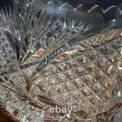 Antique American Brilliant Period Cut Glass Ice Tub Crystal Punch Bowl