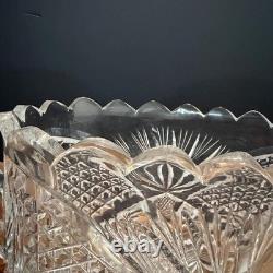 Antique American Brilliant Period Cut Glass Ice Tub Crystal Punch Bowl